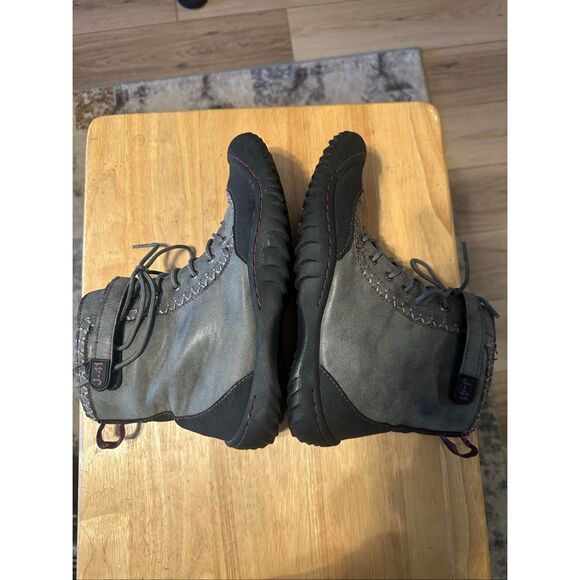 J-41 Women's Gray Adventure Srina Vegan Faux Fur Ankle Lace Up Boots Size 8.5M - Picture 3 of 6